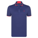 Simon SS Polo Shirt // Navy + Red (2XL)
