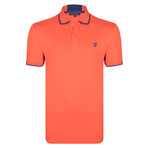 Davis SS Polo Shirt // Orange + Navy (L)