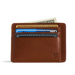 Minimalist RFID Protection Wallet // Vegetable Tanned // Cognac