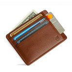 Minimalist RFID Protection Wallet // Vegetable Tanned // Cognac