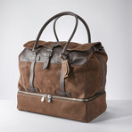 Double Strap + Zipper Duffle Bag // Chocolate Brown