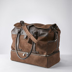 Double Strap + Zipper Duffle Bag // Chocolate Brown