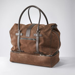 Double Strap + Zipper Duffle Bag // Chocolate Brown