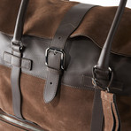 Double Strap + Zipper Duffle Bag // Chocolate Brown