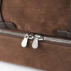 Double Strap + Zipper Duffle Bag // Chocolate Brown