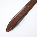 Textured Leather Belt // Shiny Brown // 43" Waist