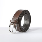 Braided Leather Belt // Brown // 43" Waist