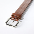 Smooth Leather Belt // Brown // 41" Waist