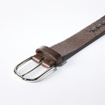 Braided Leather Belt // Brown // 43" Waist