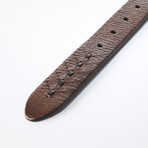 Braided Leather Belt // Brown // 43" Waist