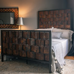 Rushton King Bed + Copper Weave // Natural Black