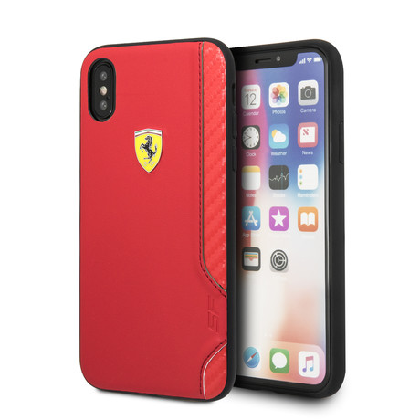 Racing Shield PU Rubber Soft Touch Case // iPhone X/XS // Red