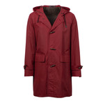 Caruso // Cotton Hooded Rain Coat // Red (Euro: 48)