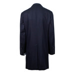 Caruso // Herringbone Cashmere Overcoat // Blue (Euro: 62)