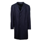 Caruso // Herringbone Cashmere Overcoat // Blue (Euro: 56)