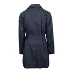 Caruso // Cotton Blend Belted Raincoat // Blue (Euro: 48)