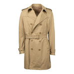 Caruso // Double Breasted Cotton Trench Coat // Beige (Euro: 50)