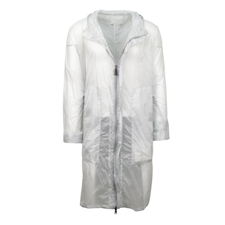 Caruso // Oversize Hooded Zip Up Poncho Raincoat // Gray (Euro: 48)