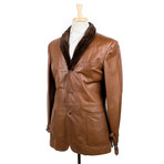 D'Avenza // Leather With Fur Lining Jacket // Brown (Euro: 46)