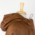 Bally // Leather Reversible Zip-Up Hooded Jacket // Brown (Euro: 46)