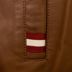 Bally // Leather Reversible Zip-Up Hooded Jacket // Brown (Euro: 46)