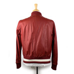 Bally // Leather Zip-Up Bomber Jacket // Red (Euro: 46)