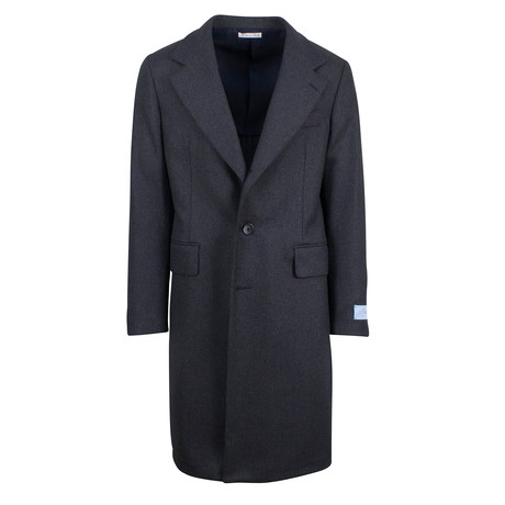 Belvest // Herringbone Wool Full Length Coat // Gray (Euro: 48)