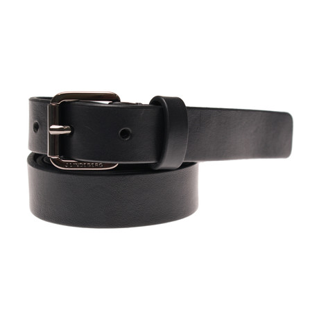 Shiny Gunmetal Belt // Black (90 cm)
