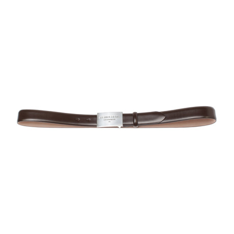 Silver Leather Belt // Dark Brown (90 cm)