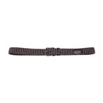 Shiny Gunmetal Braided Belt // Black + Grey (85 cm)