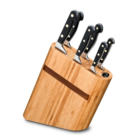 Grand Chef Knife Set // Bamboo Compact Block // 8 Pieces