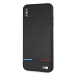 Carbon + PU Leather Tricolor Stripe Hard Case // iPhone XS Max