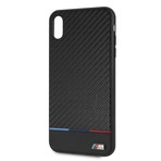 Carbon + PU Leather Tricolor Stripe Hard Case // iPhone XS Max