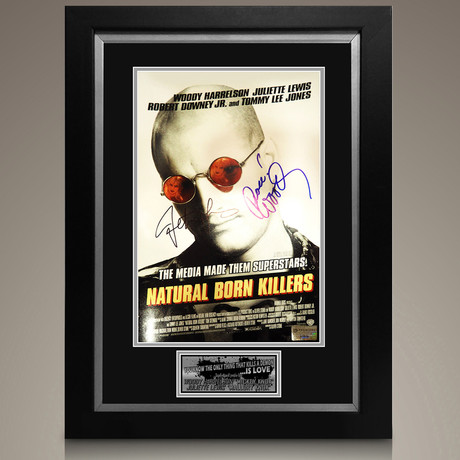Natural Born Killers // Woody Harrelson + Juliette Lewis Signed Mini Poster // Custom Frame