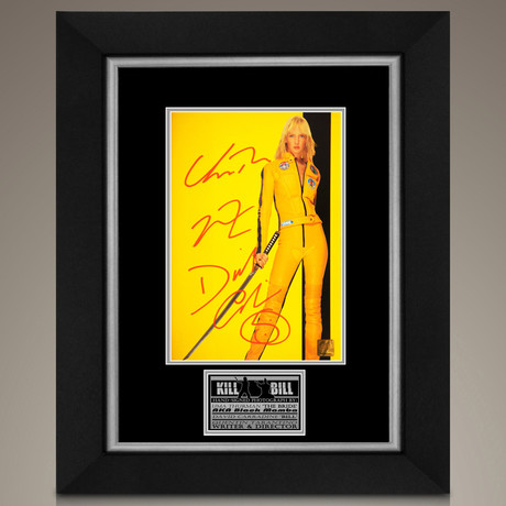 Kill Bill // Uma Thurman, David Carradine & Quentin Tarantino Signed Mini Poster // Custom Frame