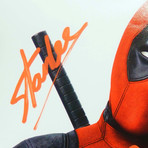 Deadpool Heart // Ryan Reynolds + Stan Lee Signed Photo // Custom Frame