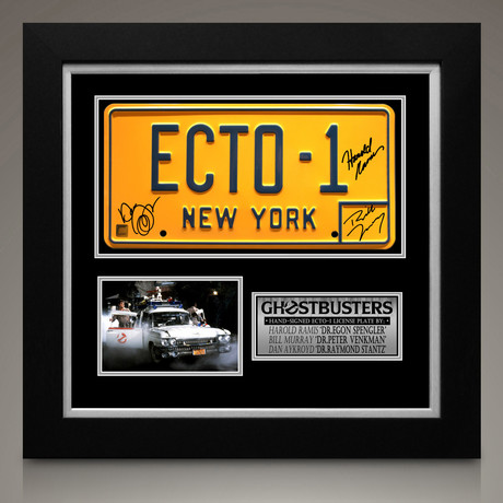 Ghostbusters // Dan Aykroyd + Bill Murray + Harold Ramis Signed Ecto License Plate // Custom Frame (Signed License Plate)