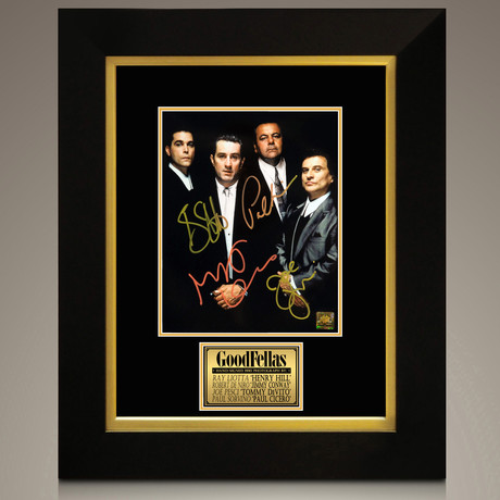 Goodfellas // Robert De Niro+ Paul Sorvino+ Ray Liotta+ Joe Pesci Signed Photo // Custom Frame