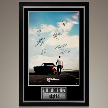 The Fast & The Furious // Cast Signed Poster // Custom Frame