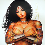 Wonder Woman Tattoo // Gal Gadot + Nathan Szerdy Signed Promotion Art Photo // Custom Frame