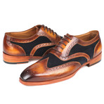 Leather + Suede Wingtip Oxfords // Brown + Navy (Euro: 46)