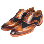 Leather + Suede Wingtip Oxfords // Brown + Navy (Euro: 38)