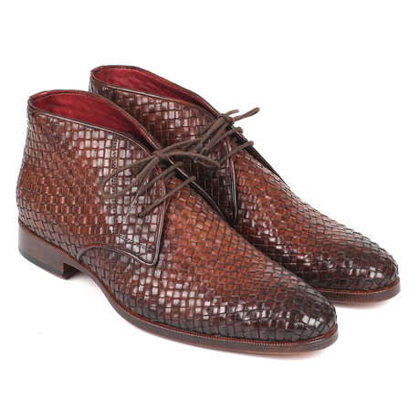 Woven Leather Chukka Boots // Brown  (Euro: 38)