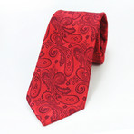 Silk Neck Tie + Gift Box // Red Paisley