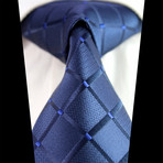 Silk Neck Tie + Gift Box // Solid Blue Squares