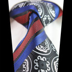 Silk Neck Tie + Gift Box // Blue + Red Floral
