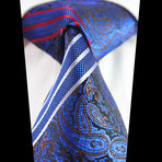 Silk Neck Tie + Gift Box // Blue Paisley 