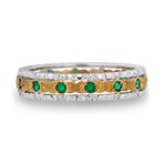 Vintage Mario Buccellati 18k Yellow Gold + 18k White Gold Emerald Ring // Ring Size: 7