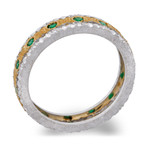 Vintage Mario Buccellati 18k Yellow Gold + 18k White Gold Emerald Ring // Ring Size: 7