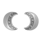 Vintage Banco Oro 18k Yellow Gold + 18k White Gold Diamond Earrings